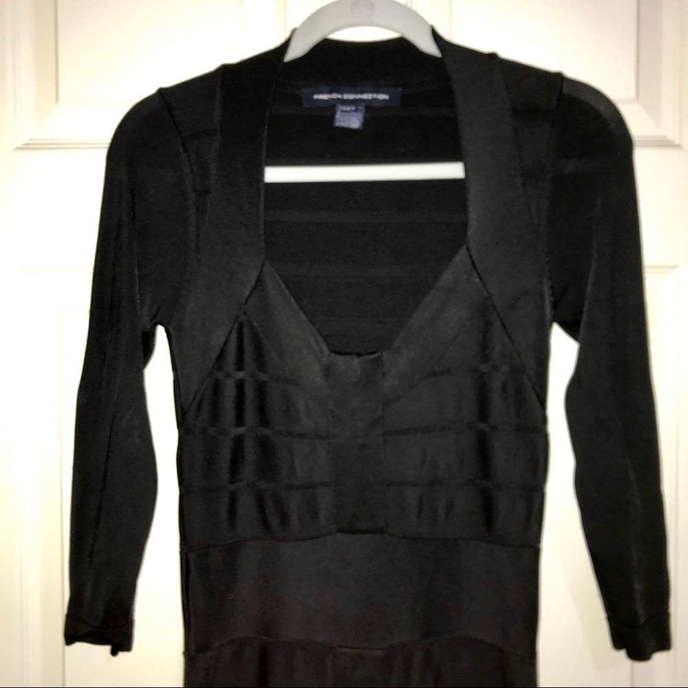 French Connection Black LBD Bandage Bodycon Dress